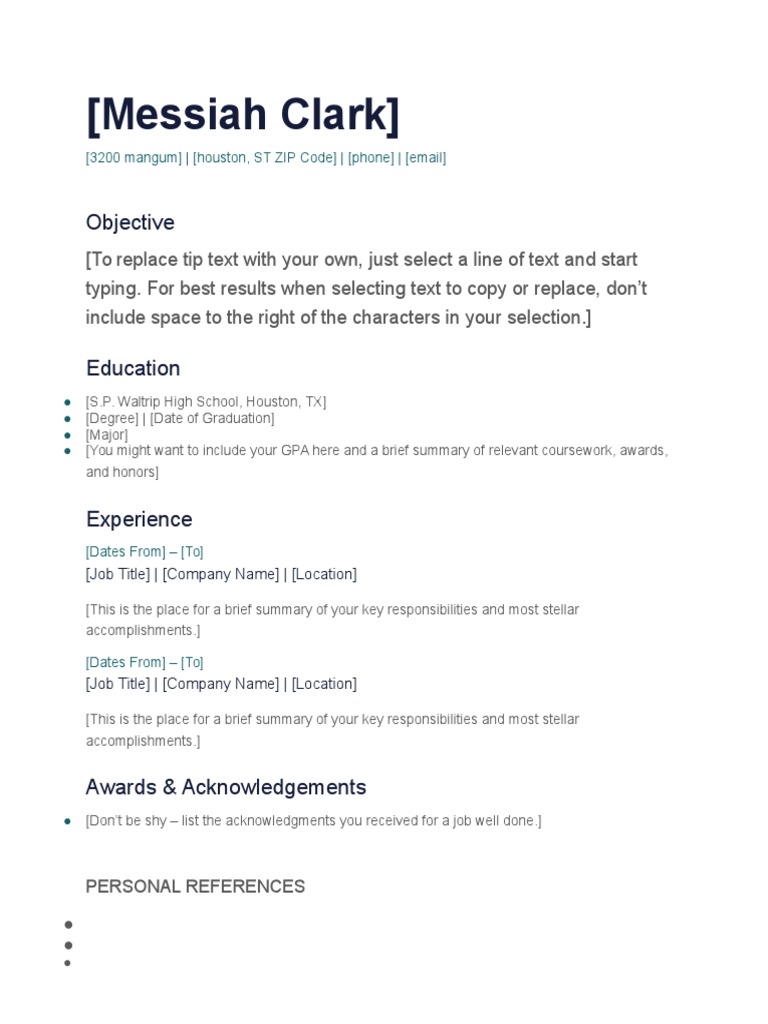 Resume Template for Job Seekers | PDF | Career & Growth