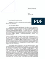 La lettre de démission de Patrick Stefanini à François Fillon