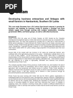 Developing Business Enterprises and Linkages with Small Farmers in Hambantota, Southern Sri Lanka