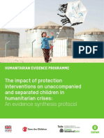 The Impact of Protection Interventions On Unaccompanied and Separated Children in Humanitarian Crises: An Evidence Synthesis Protocol