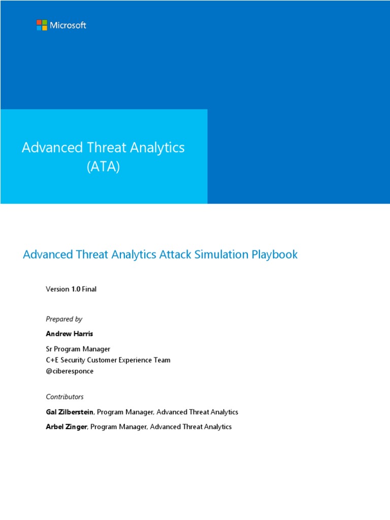 ATA Playbook | PDF | Threat (Computer) | Computer Security