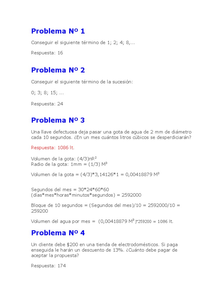 PROBLEMAS DE MATEMÁTICA. RESPUESTA PARA SECUNDARIA. | Física y ...