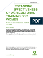 Understanding The Effectiveness of Agricultural Training For Women: A Desk Review of Indicators, Methods and Best Practices