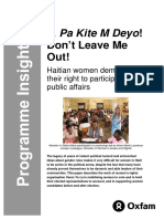 Pa Kite M Deyo! Don't Leave Me Out! Haitian Women Demand Their Right To Participate in Public Affairs