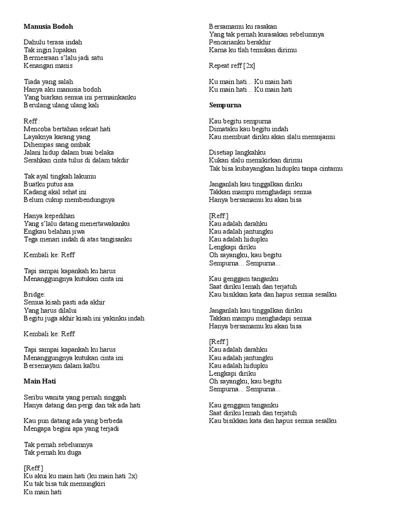 Lirik Lagu Pdf