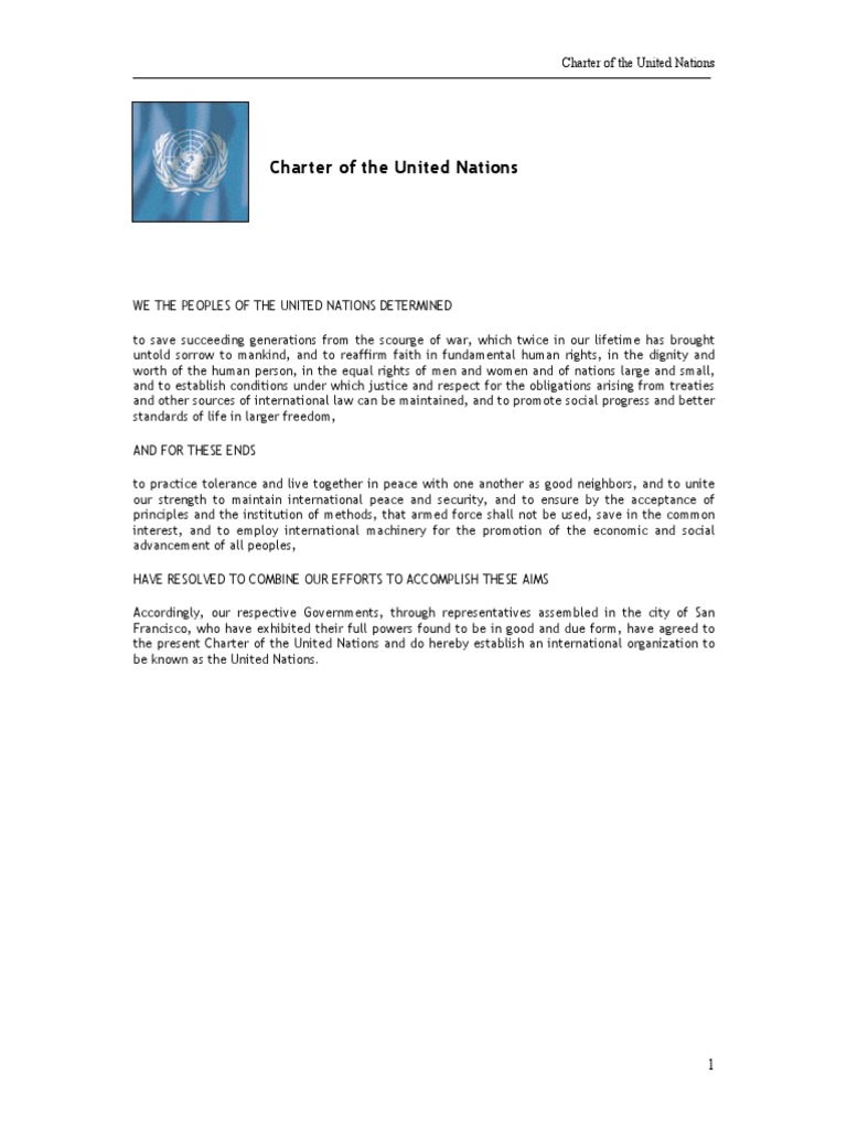 United Nations Charter | PDF | United Nations General Assembly | World ...