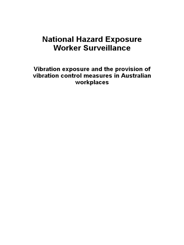 NHEWS Vibration Exposure Provision Vibration Control Measures