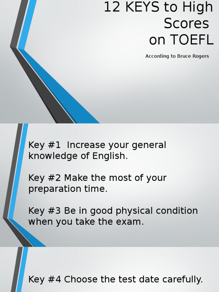 TOEFL Success: 12 Essential Tips | PDF | Career & Growth