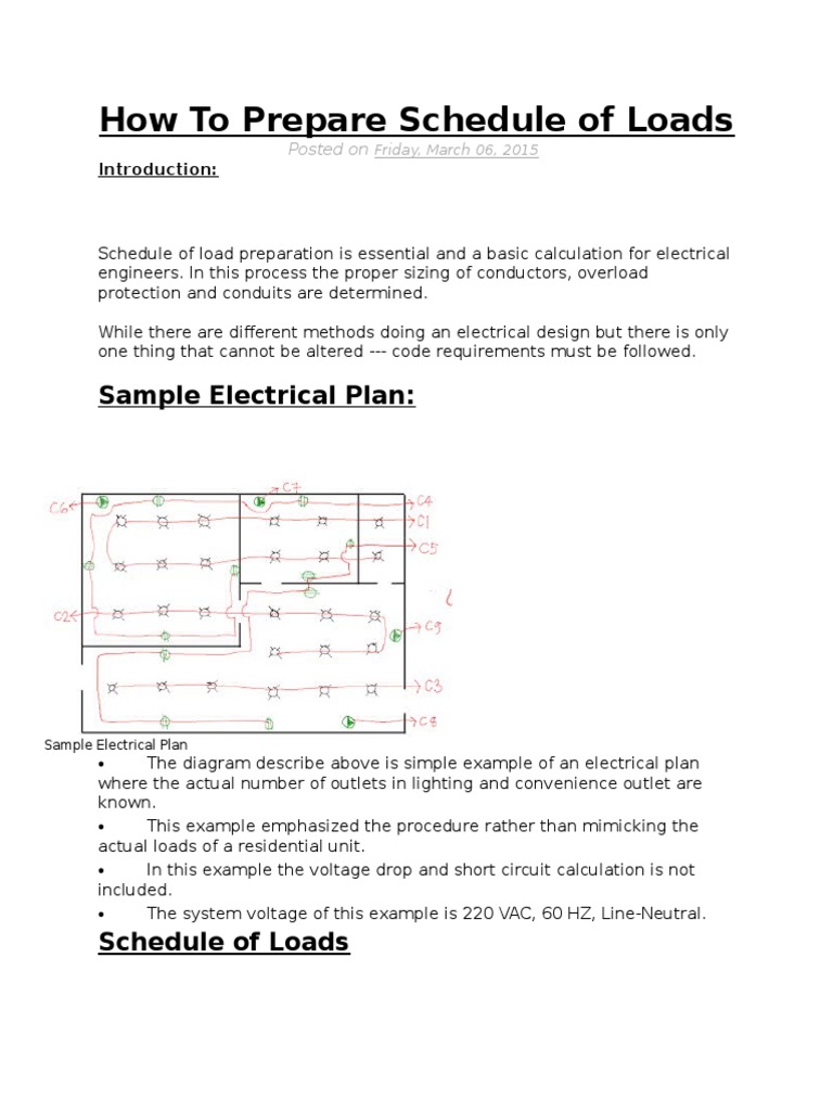 How To Prepare Schedule of Loads PDF Force Electrical Engineering