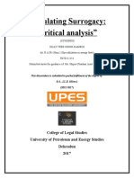 Regulating Surrogacy: Critical Analysis