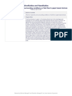 Microfluidics and Nanofluidics: Influence of Geometry and Surrounding Conditions On Fluid Flow in Paper-Based Devices