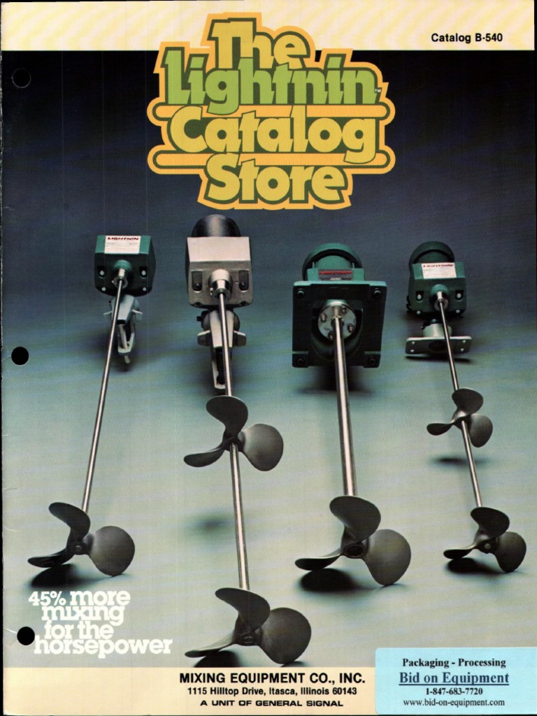 MIXING EQUIPMENT CO., INC. LIGHTNIN General Brochure PDF PDF Gear