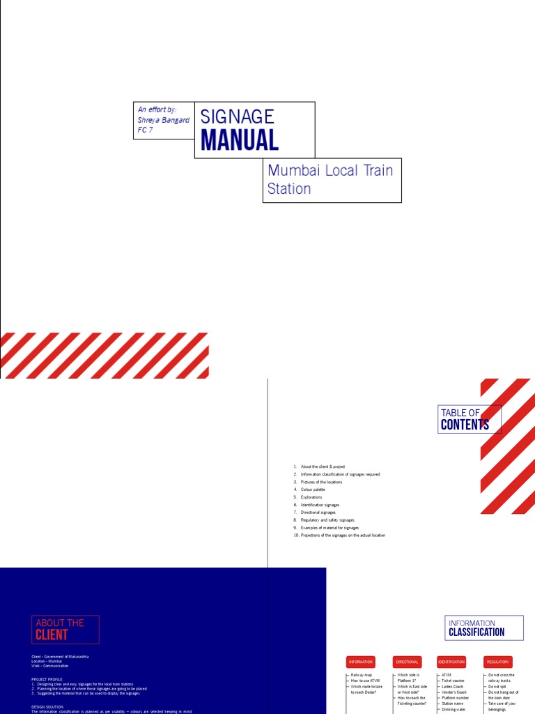 Signage Manual PDF Train Station Transport