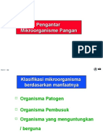 VIII. Pengantar Mikrobiologi Pangan IKM2016