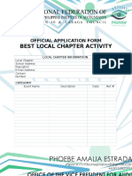 Best Local Chapter Activity: Official Application Form
