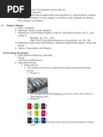 Lesson Plan For Direct Linear Variatiion