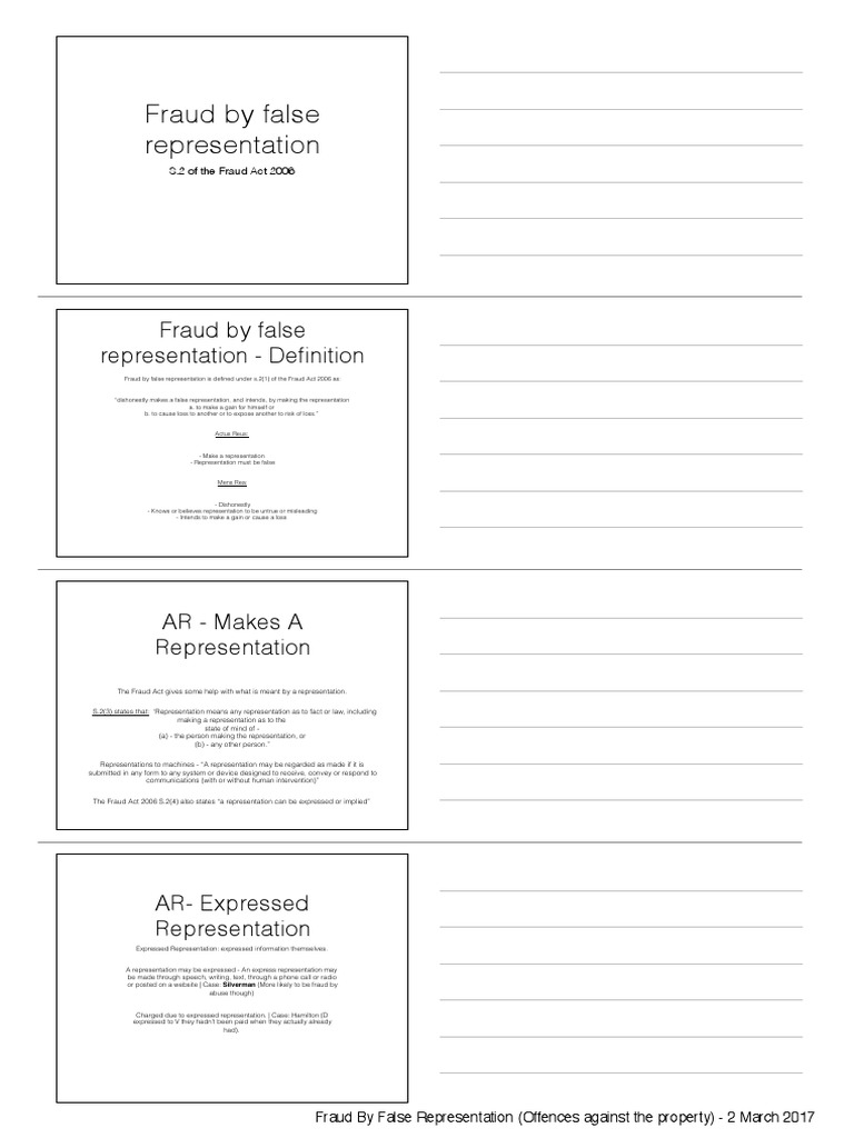 fraud by false representation offences against the property Fraud