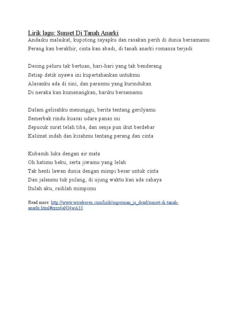 Lirik Lagu Sunset Di Tanah Anarki Pdf