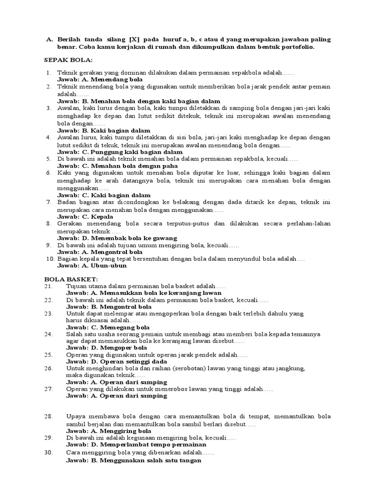 Tugas Penjas Olahraga Pdf