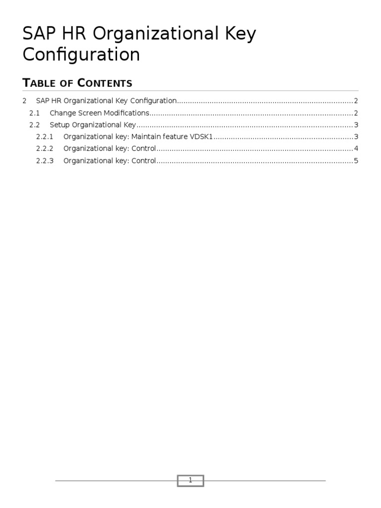 SAP HR Org Key Configuration Guide | PDF | Human Resource Management ...