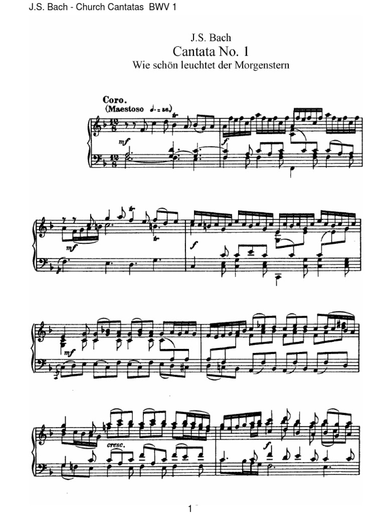 Bach Cantata BWV 1 Vocal Score pdf Cantata de Bach Bach Cantata BWV 1 Vocal Score pdf Cantata de Bach