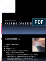 Casting Consideration: By: Hassan Taher