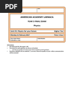 Edexcel GCSE Physics P2 Final Exam With Mark Scheme 16 - 17