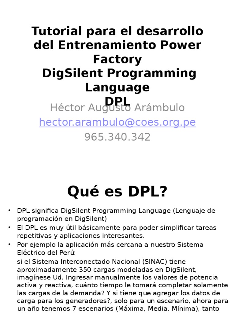 Introducción al Lenguaje DPL en DigSilent | PDF