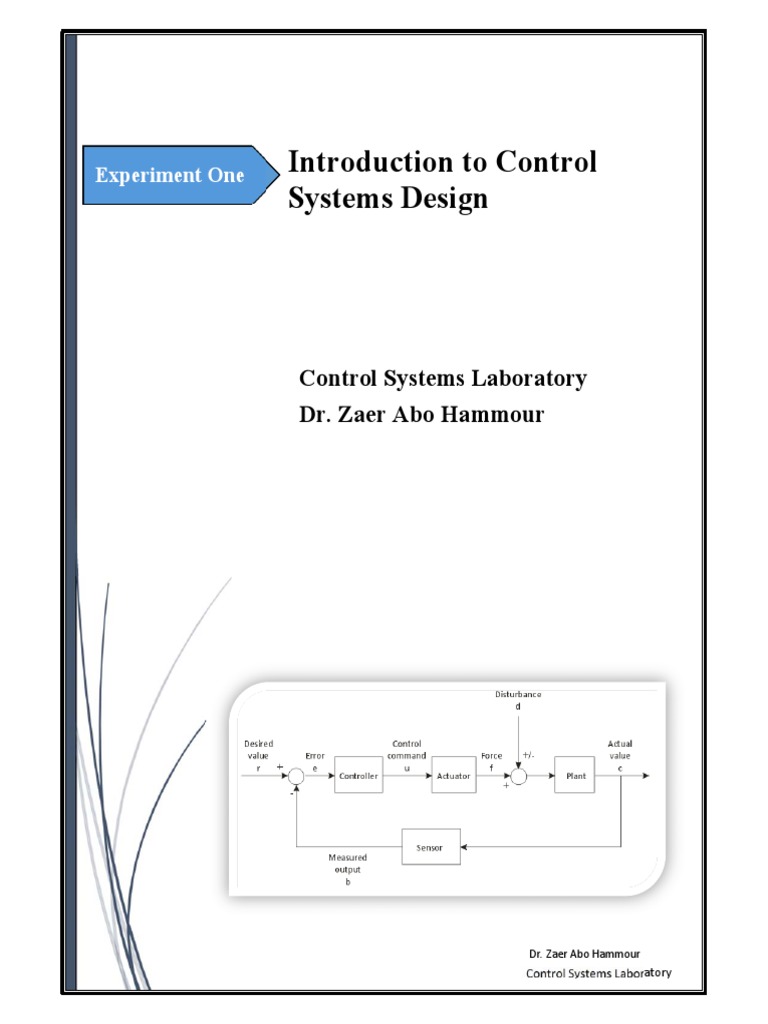 01 Introduction To Control Systems PDF Control Theory Control System