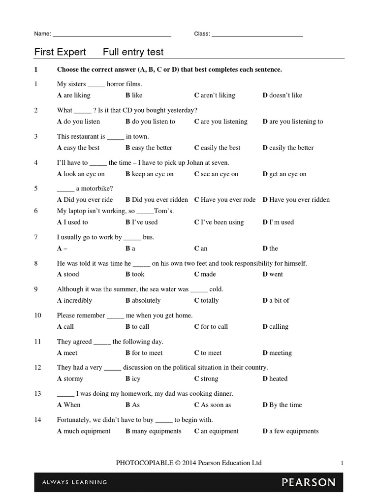 Full EntryTests Exp F FET | PDF