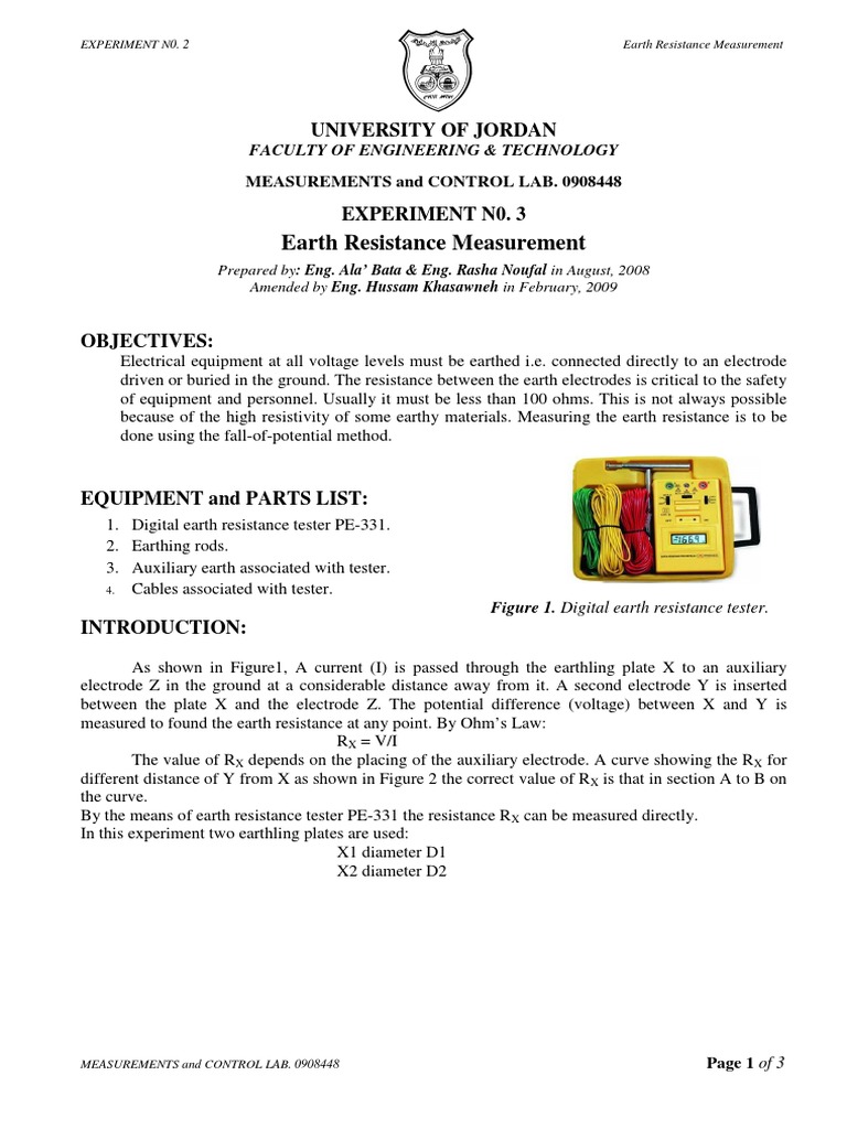 Earth Resistance Measurement Procedure | PDF | Electrical Resistance ...