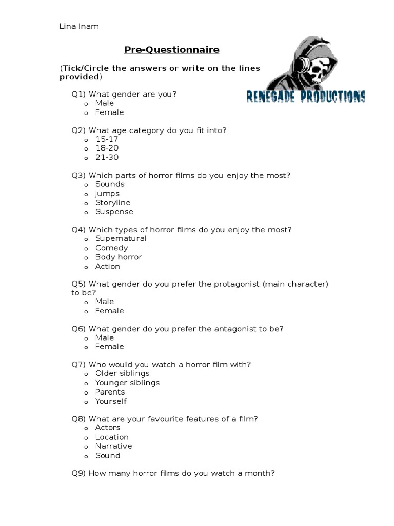 Leisure questionnaire, Leisure Questionnaire