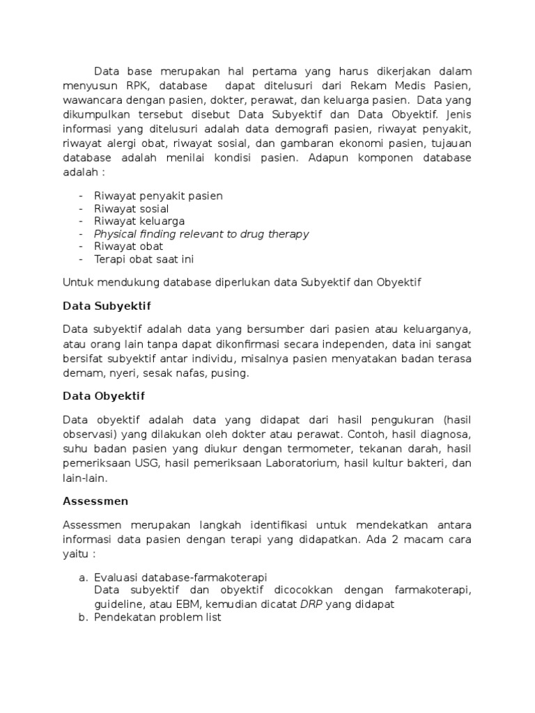 Form Database untuk Analisis Pasien | PDF
