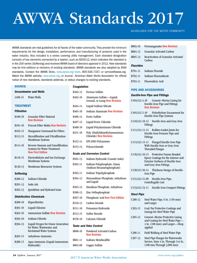 AWWA Standards 2017 PDF Pipe (Fluid Conveyance) Sodium Hydroxide