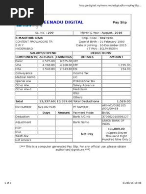 PAY SLIP