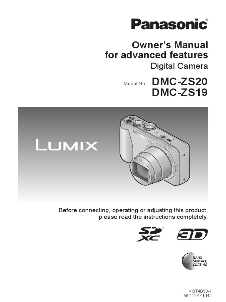 Lumix Camera Owners Manual Secure Digital Electrical Connector