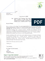 Certificate of GMP (Good Manufacturing Practice) For Manufacturing and Supply of Pesticides (Technical & Formulation) Fertilizers, Bio - Fertilizers and Bio - Pesticides (Company Update)