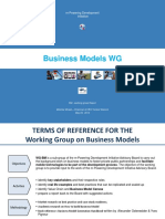 Presentation of the WG on Business Models