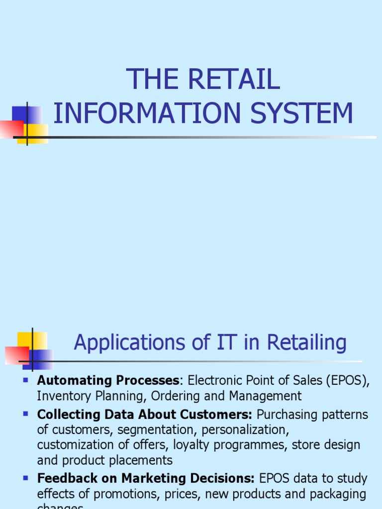 Retail Information Systems Overview | PDF | Retail | Point Of Sale