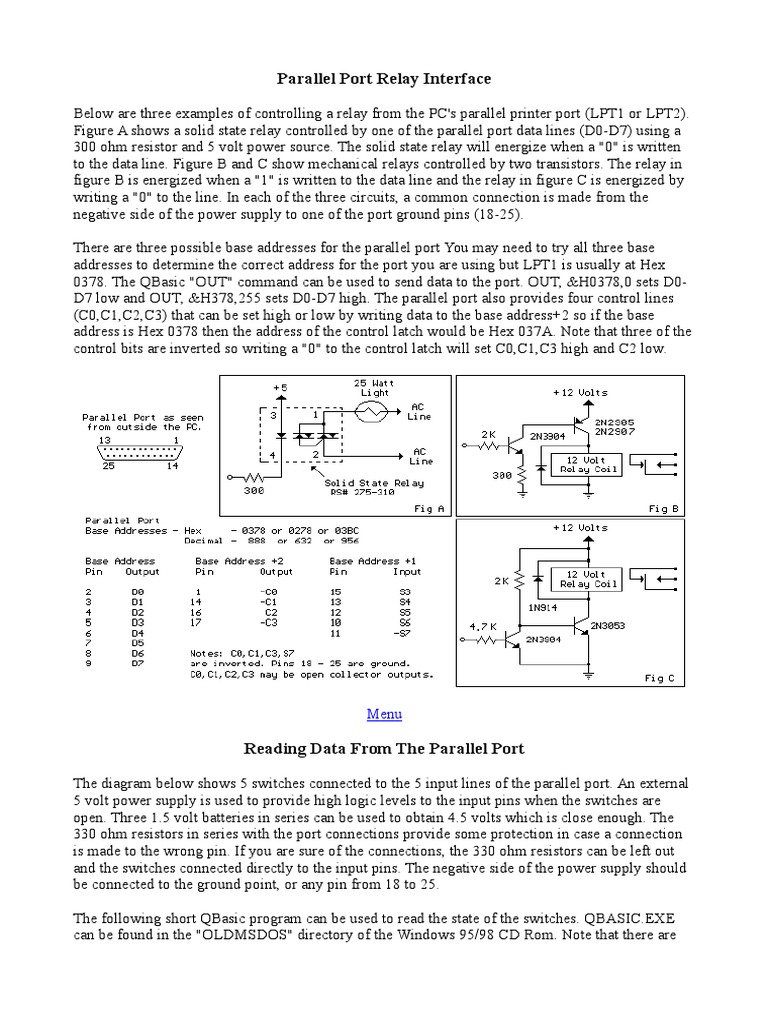 Parallel Port Relay Interface2 PDF Relay Series And Parallel Circuits
