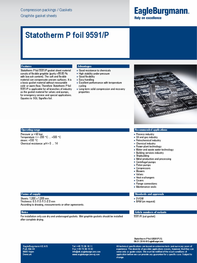 EagleBurgmann Statotherm P Foil 9591 P en | PDF | Gas Compressor | Gas ...