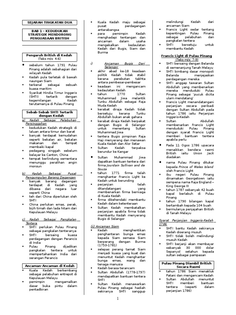 Sejarah Tingkatan 2 Semua Nota Pdf