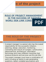 Role of Project Management in The Contruction of BSWL