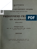Rapports Des Delegues Du Gouvernment Espagnol Sur Leur Visites Dans Les Camps de Prisonniers Francais en Allemagne 1914-1917