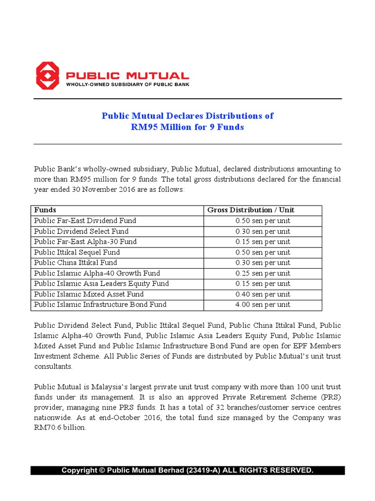 Pr Declare Rm95 M For 9 Funds Pdf