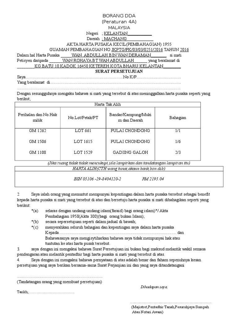 Borang Harta Pusaka Pdf