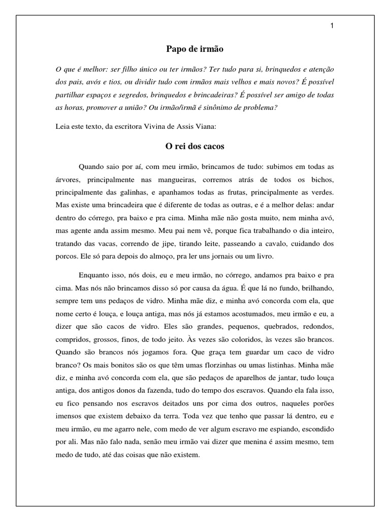 Papo de Irmão. | PDF | Fonema | Escravidão, image size:768x1024