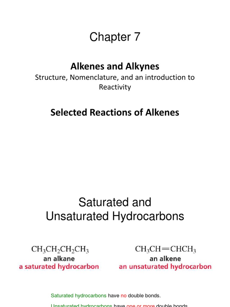 Alkenes: Structure and Nomenclature | PDF | Alkene | Chemical Reactions