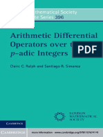 (London Mathematical Society Lecture Note Series) Claire C. Ralph, Santiago R. Simanca-Arithmetic Differential Operators Over The P-Adic Integers. 396-Cambridge University Press (2012)