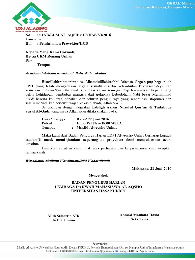 Contoh Surat Undangan Acara Nuzulul Quran - SuratMenyurat.net